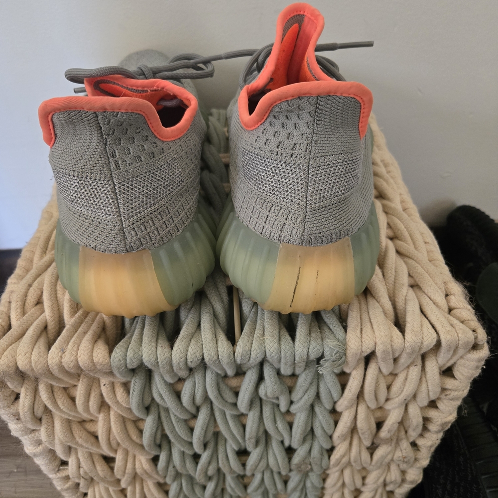 Yeezy Gray and Orange Sneakers - Picture 3 of 5